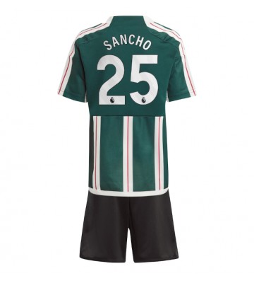 Manchester United Jadon Sancho #25 Bortedraktsett Barn 2023-24 Kortermet (+ Korte bukser)
